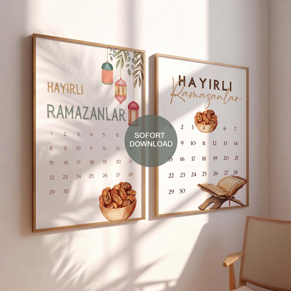 2 Ramadan Kalender Sofortausdruck - Wandschmuck - Shop.de