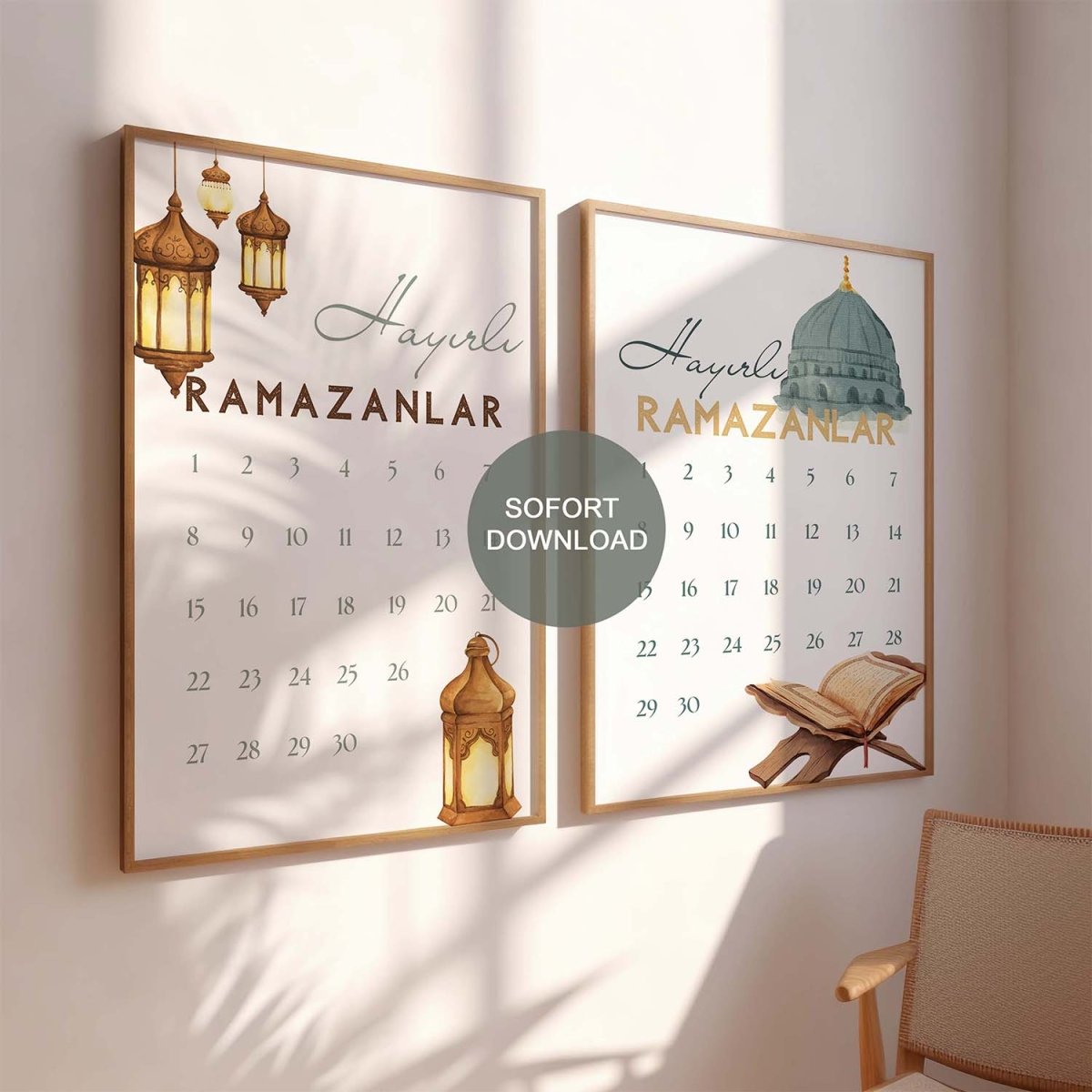 2 Ramadan Kalender zum Ausdrucken - Wandschmuck - Shop.de