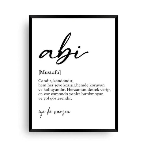 Abi Bild | Mit Namen als Geschenkidee - Wandschmuck-Shop.de