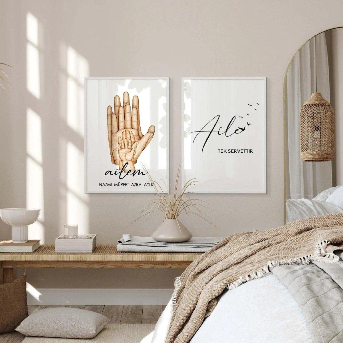 AILE | Namensbild Familie | Iyiki varsınız - Wandschmuck-Shop.de