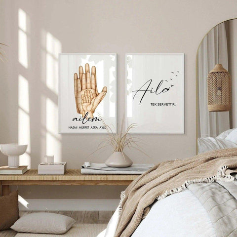 AILE | Namensbild Familie | Iyiki varsınız - Wandschmuck-Shop.de