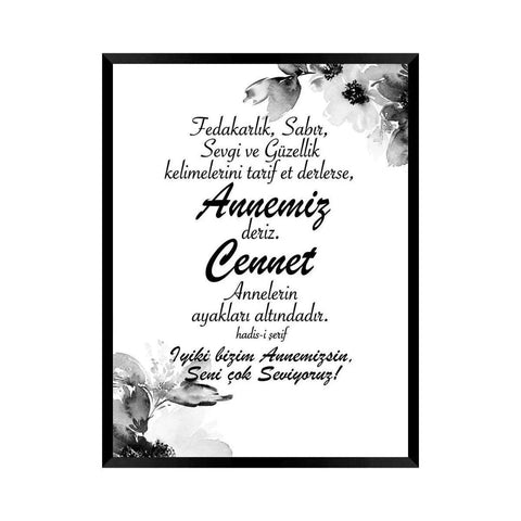 Annemiz fedakarlik | Grey flowers | Geschenkposter Poster - Wandschmuck-Shop.de