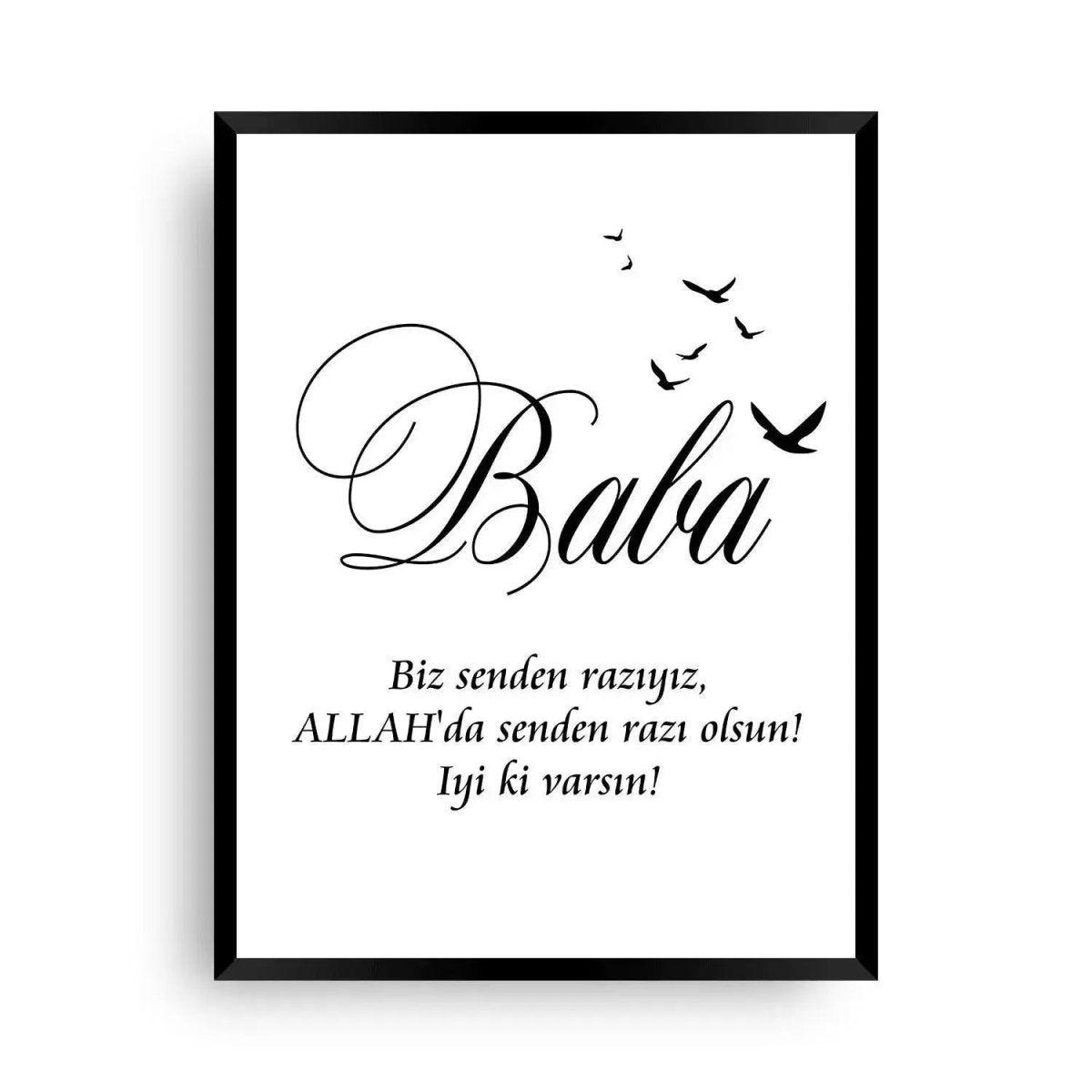 Baba Biz Senden Razıyız - Babamızdan memnunuz - Wandschmuck-Shop.de