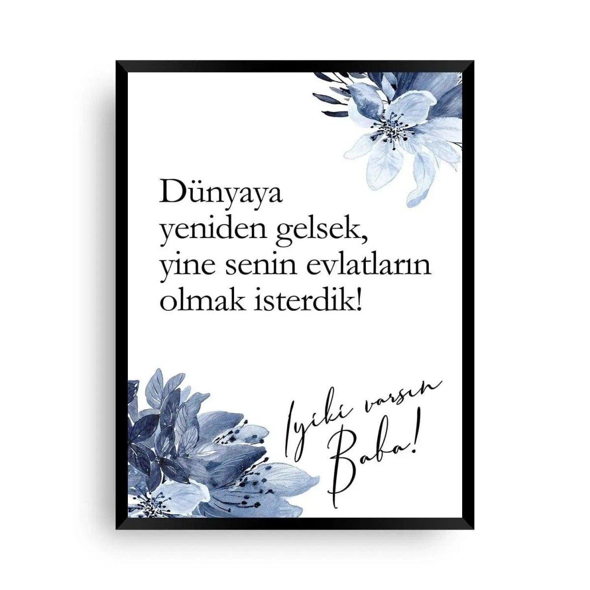 Baba | Iyiki varsin blue flowers - Wandschmuck-Shop.de