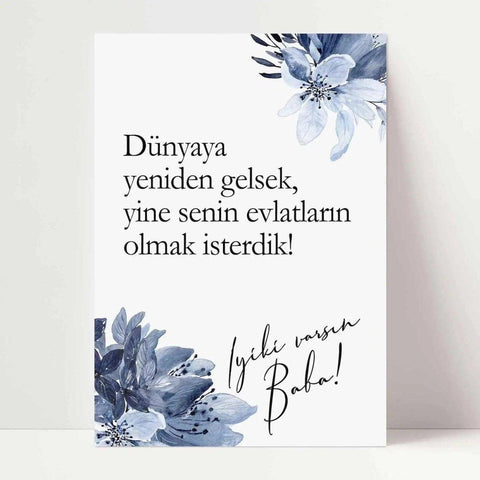 Baba | Iyiki varsin blue flowers - Wandschmuck-Shop.de