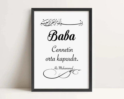 Baba senden raziyiz | Geschenk für Papa - Wandschmuck-Shop.de