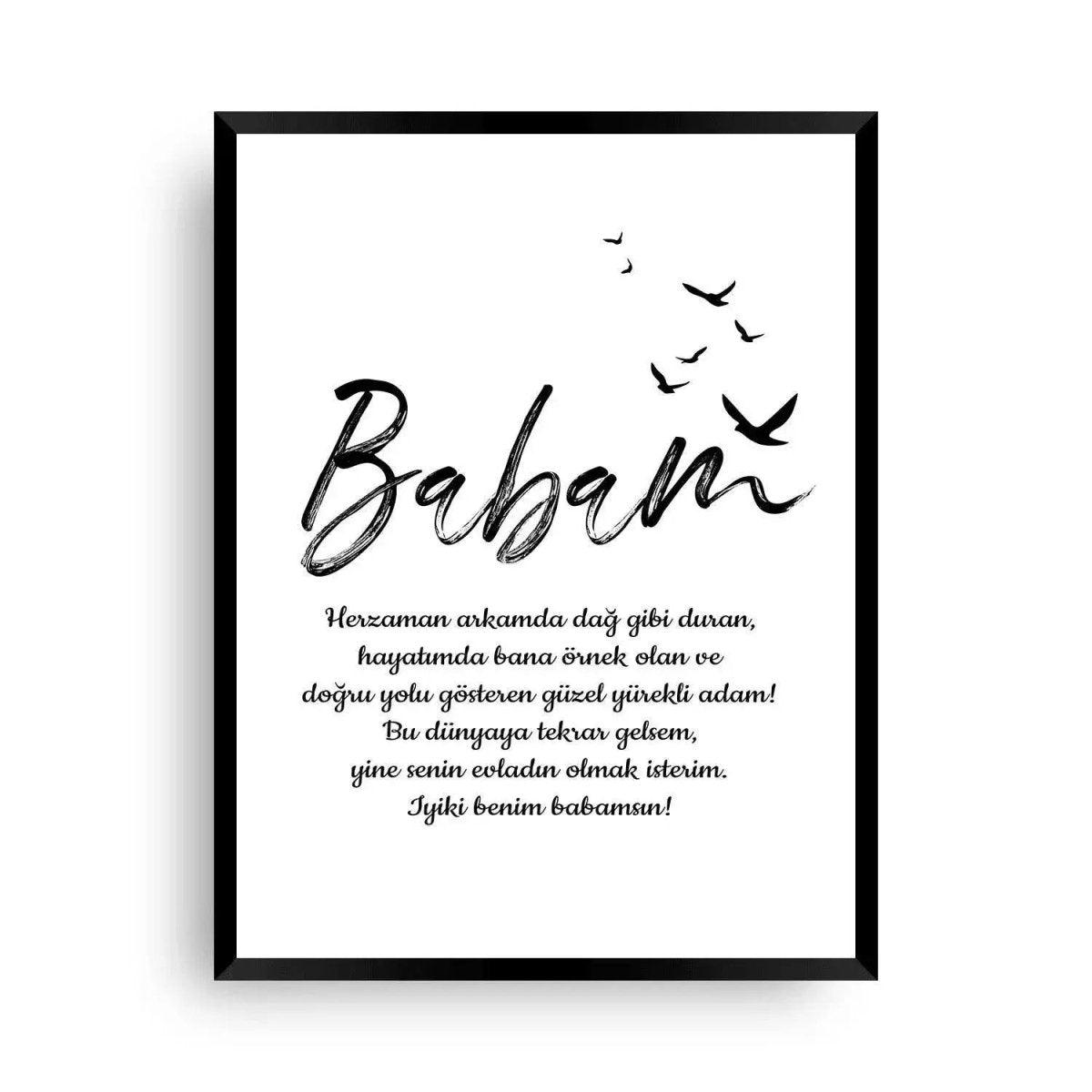 Babam kuslar | Geschenk Papa | Papa Türkisch - Wandschmuck-Shop.de