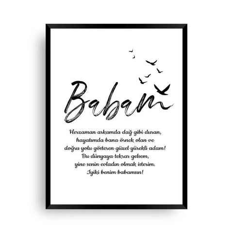 Babam kuslar | Geschenk Papa | Papa Türkisch - Wandschmuck-Shop.de