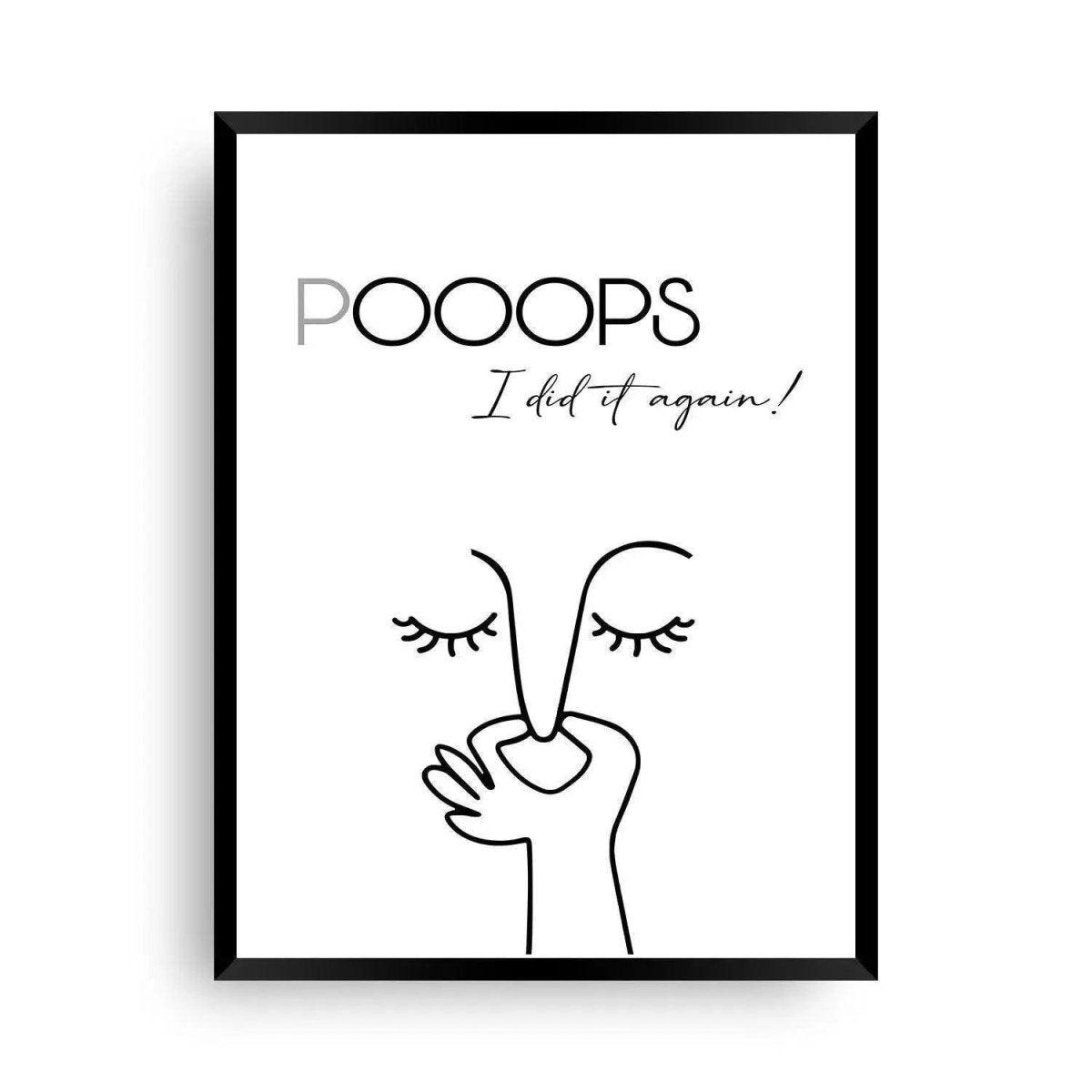 Bild Klo | Poster Pooops | WC Poster mit Humor - Wandschmuck-Shop.de