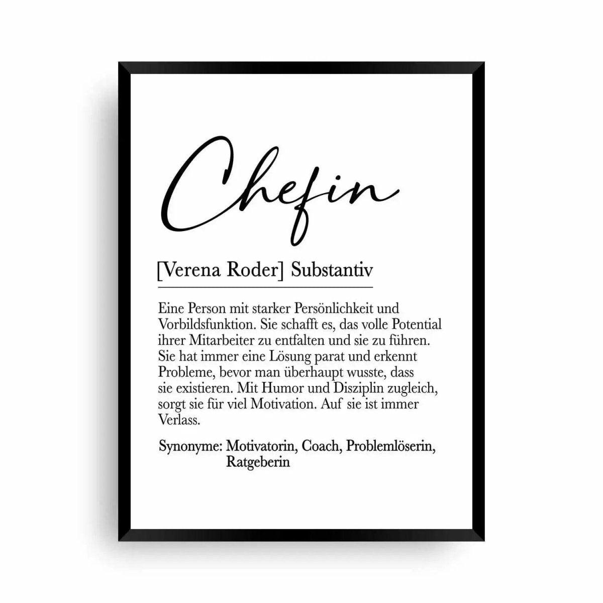 Chefin | Definition - Die Definition einer Chefin - Wandschmuck-Shop.de