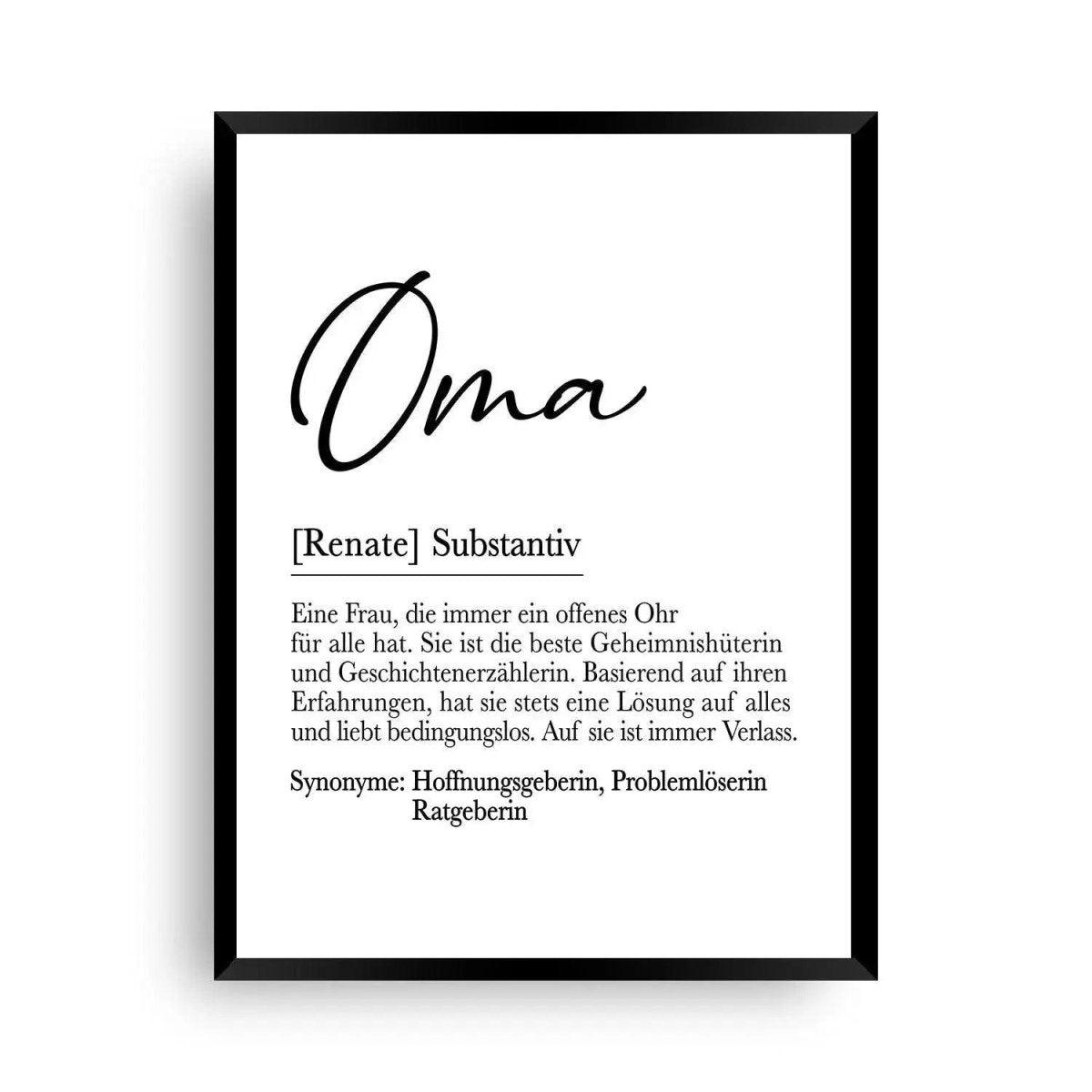 Definitions Poster | Geschenk für Oma - Wandschmuck-Shop.de