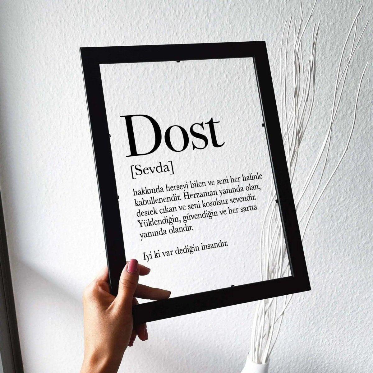 Dost yazisi | arkadasa hediye | Türksiches Geschenk Freundin | hediyelik - Wandschmuck-Shop.de