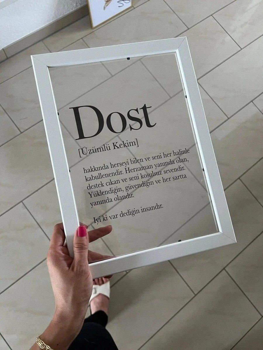 Dost yazisi | arkadasa hediye | Türksiches Geschenk Freundin | hediyelik - Wandschmuck-Shop.de