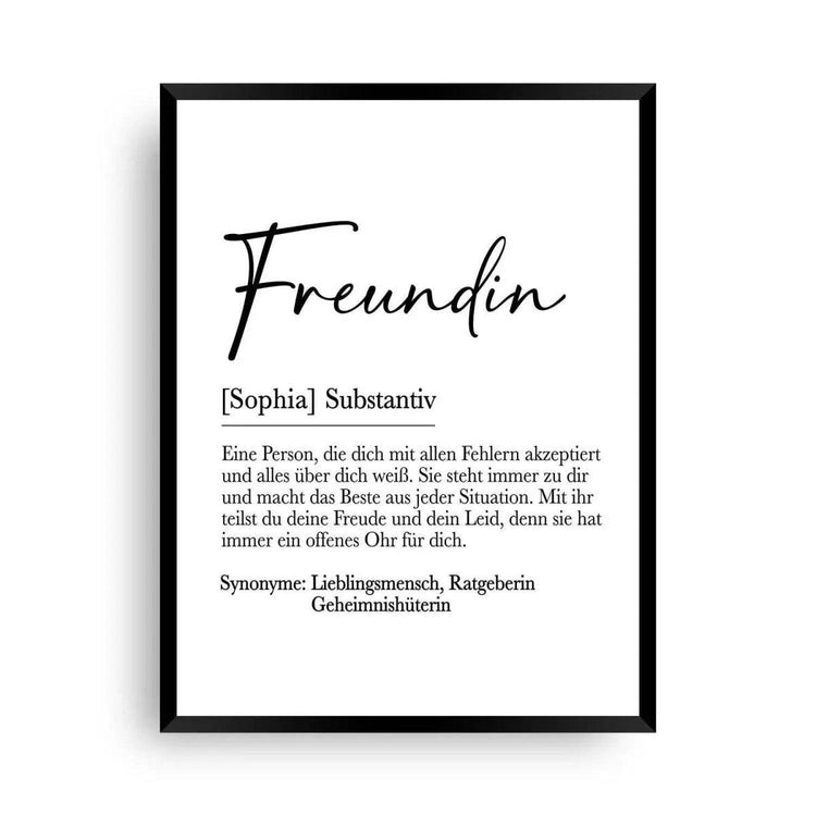 Freundin Definition - Ein Geschenk für deine Freundin - Wandschmuck-Shop.de