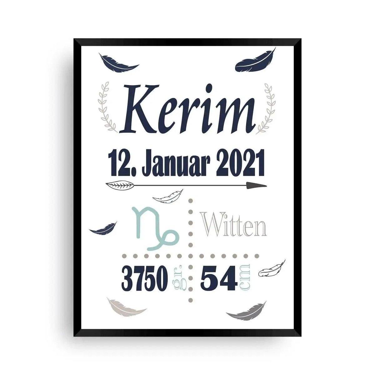 Geburt Kind - Daten der Geburt - Wandschmuck-Shop.de