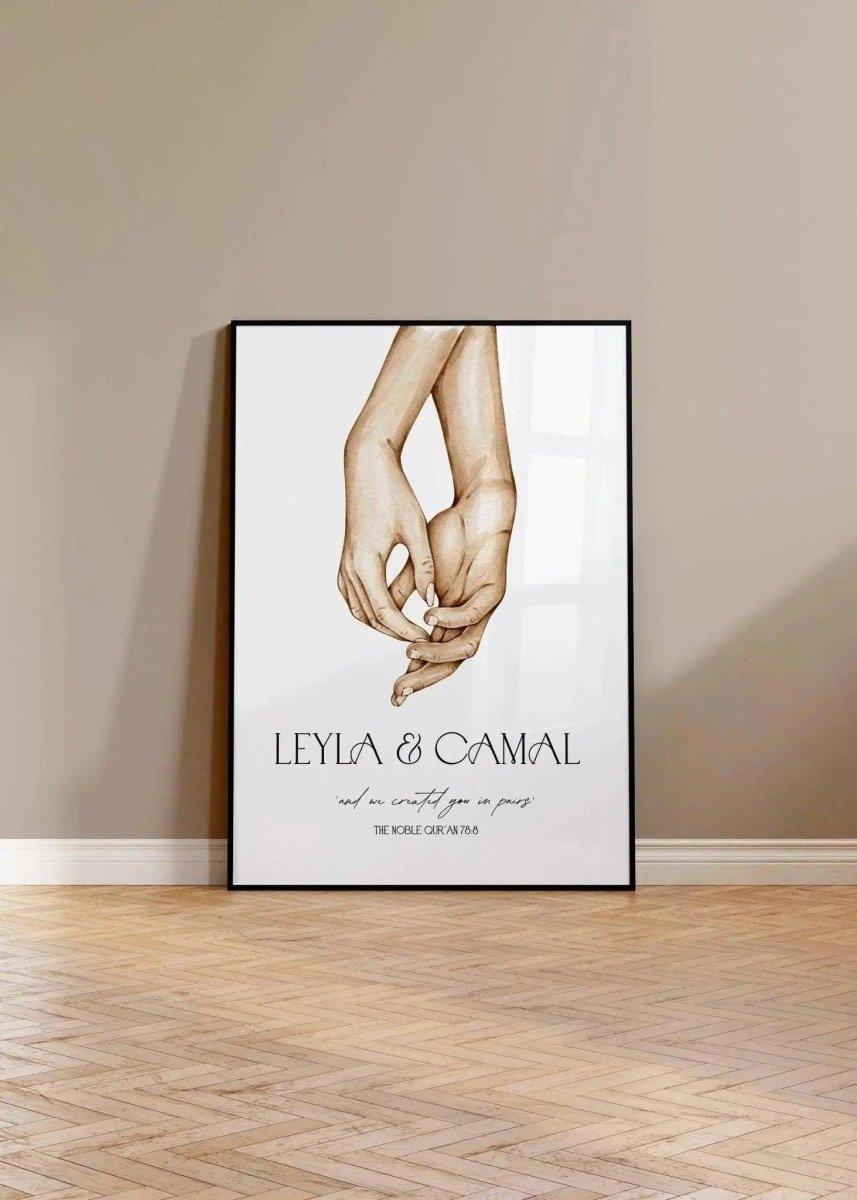 Geschenk islamische Hochzeit | Nisan hediyesi | Hände Bild - Wandschmuck-Shop.de