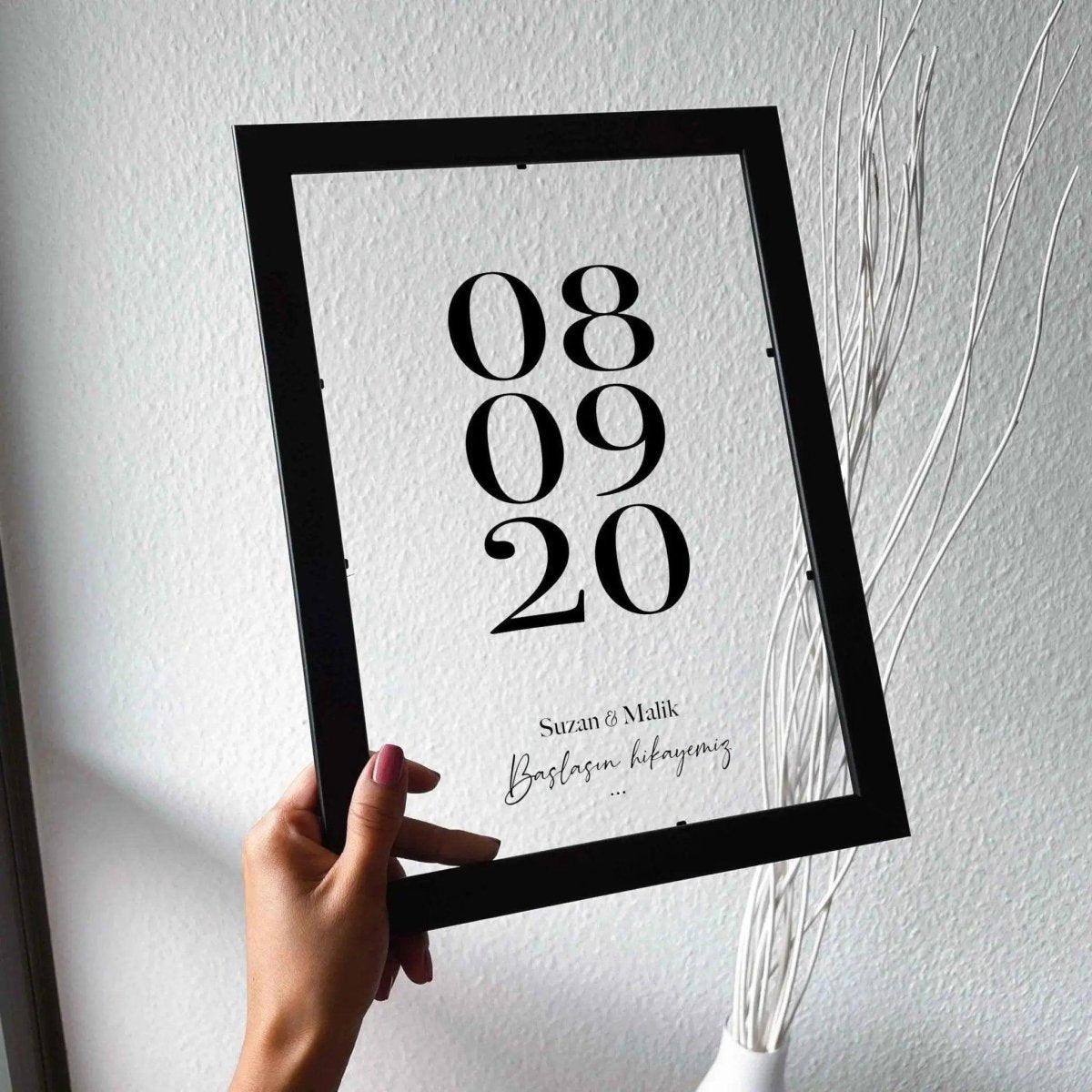 Geschenk Jahrestag | Bild Hochzeitstag | Baslasin hikayemiz - Wandschmuck-Shop.de