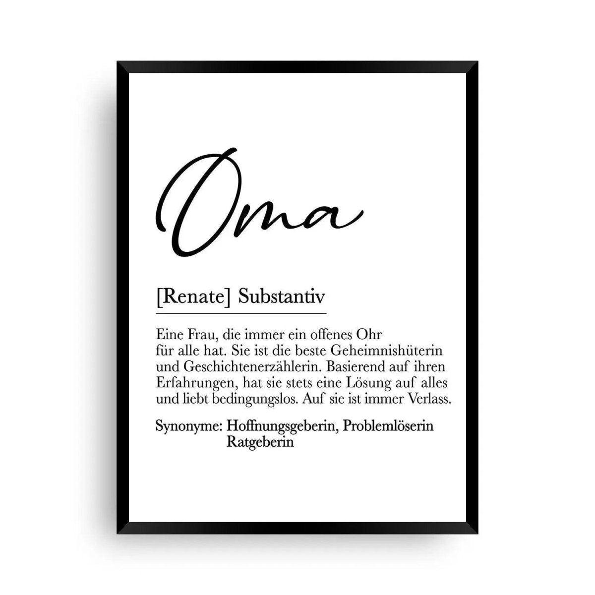 Geschenk Oma personalisiert - Oma Geschenkidee - Wandschmuck-Shop.de