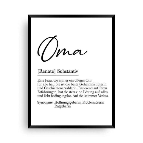 Geschenk Oma personalisiert - Oma Geschenkidee - Wandschmuck-Shop.de