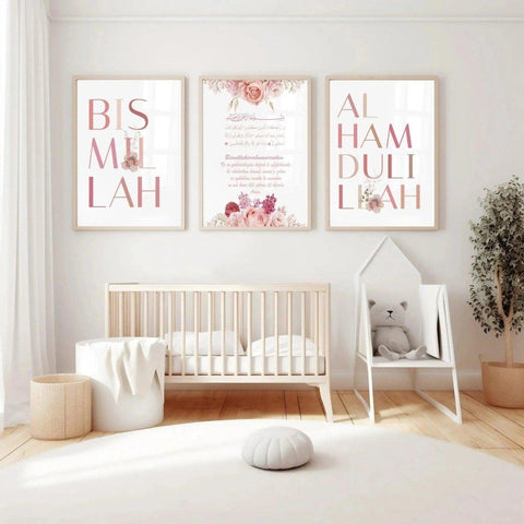 Geschenk Setpreis | Islam Rosen | Kinderzimmer Bild | - Wandschmuck-Shop.de