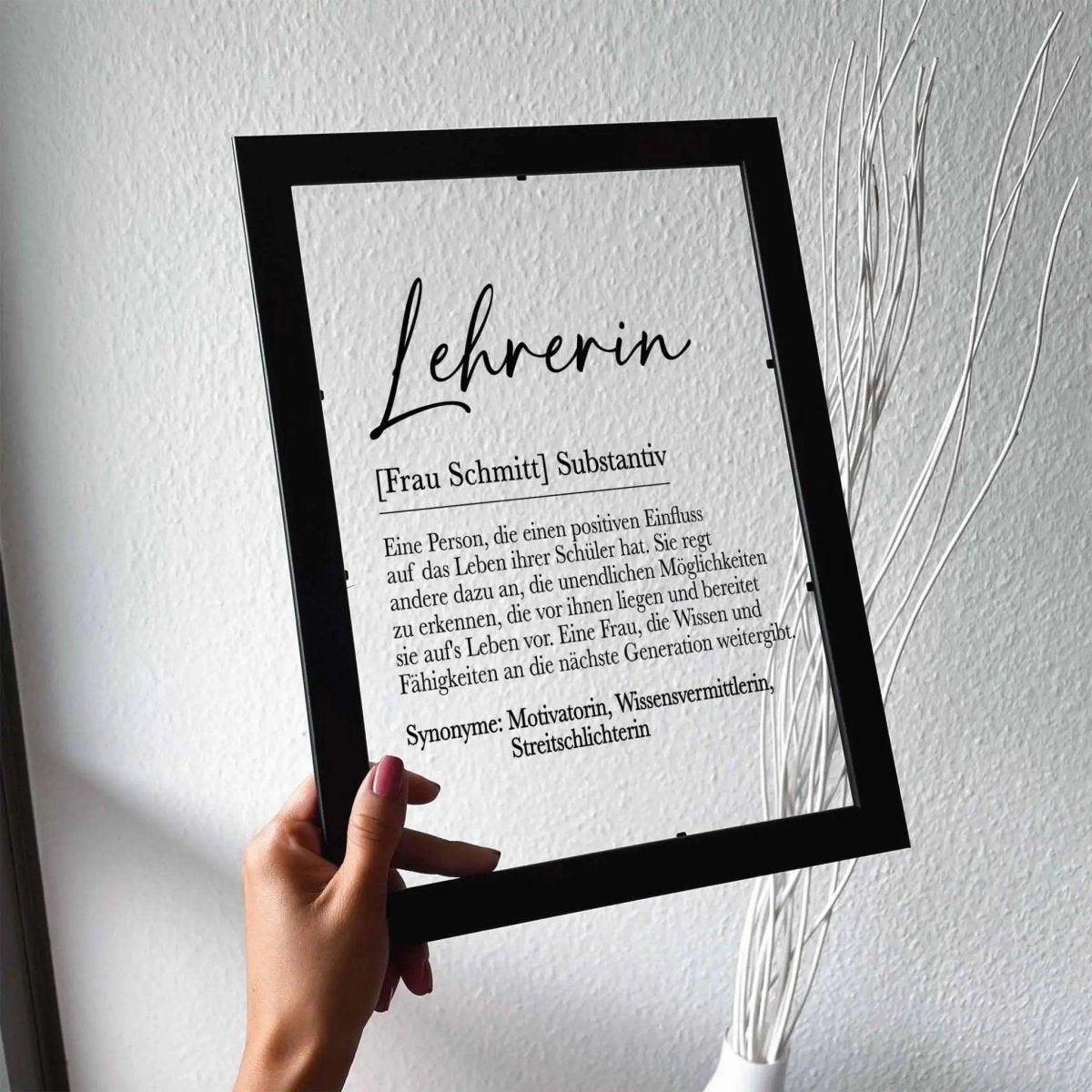 Geschenkidee Lehrerin personalisiert - Wandschmuck-Shop.de