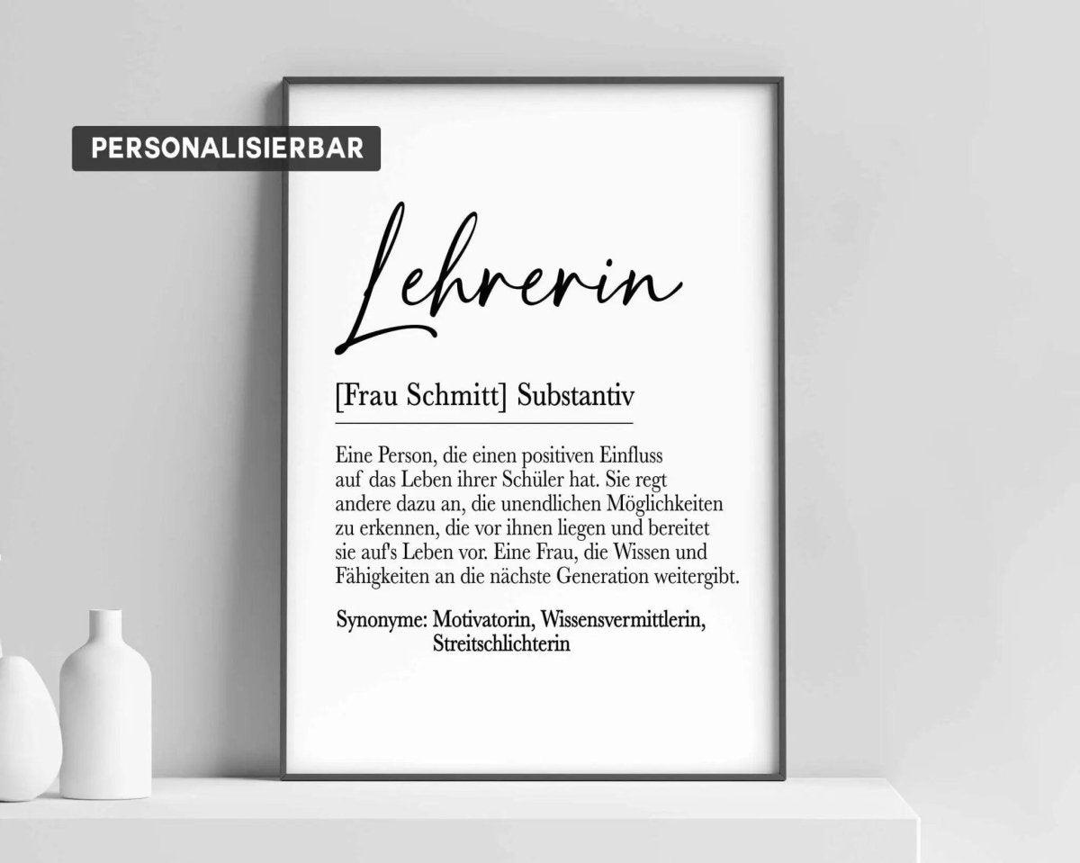 Geschenkidee Lehrerin personalisiert - Wandschmuck-Shop.de