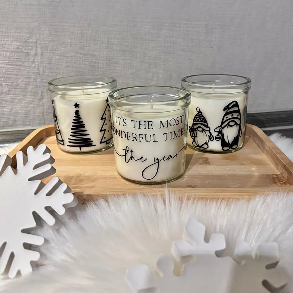 Handgefertigte Weihnachtskerze im Glas - Wandschmuck - Shop.de