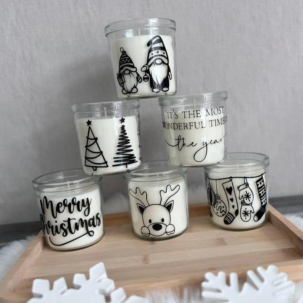 Handgefertigte Weihnachtskerze im Glas - Wandschmuck - Shop.de