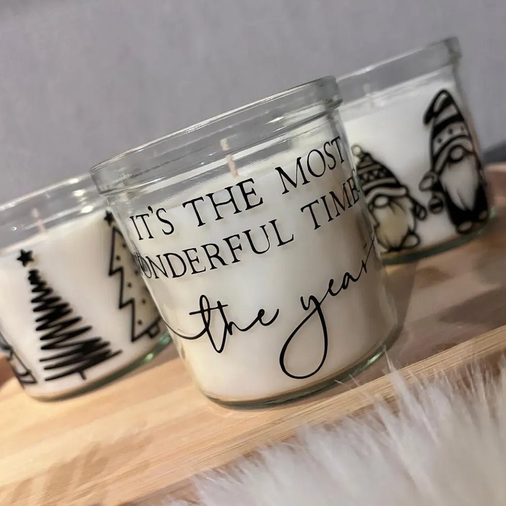 Handgefertigte Weihnachtskerze im Glas - Wandschmuck - Shop.de