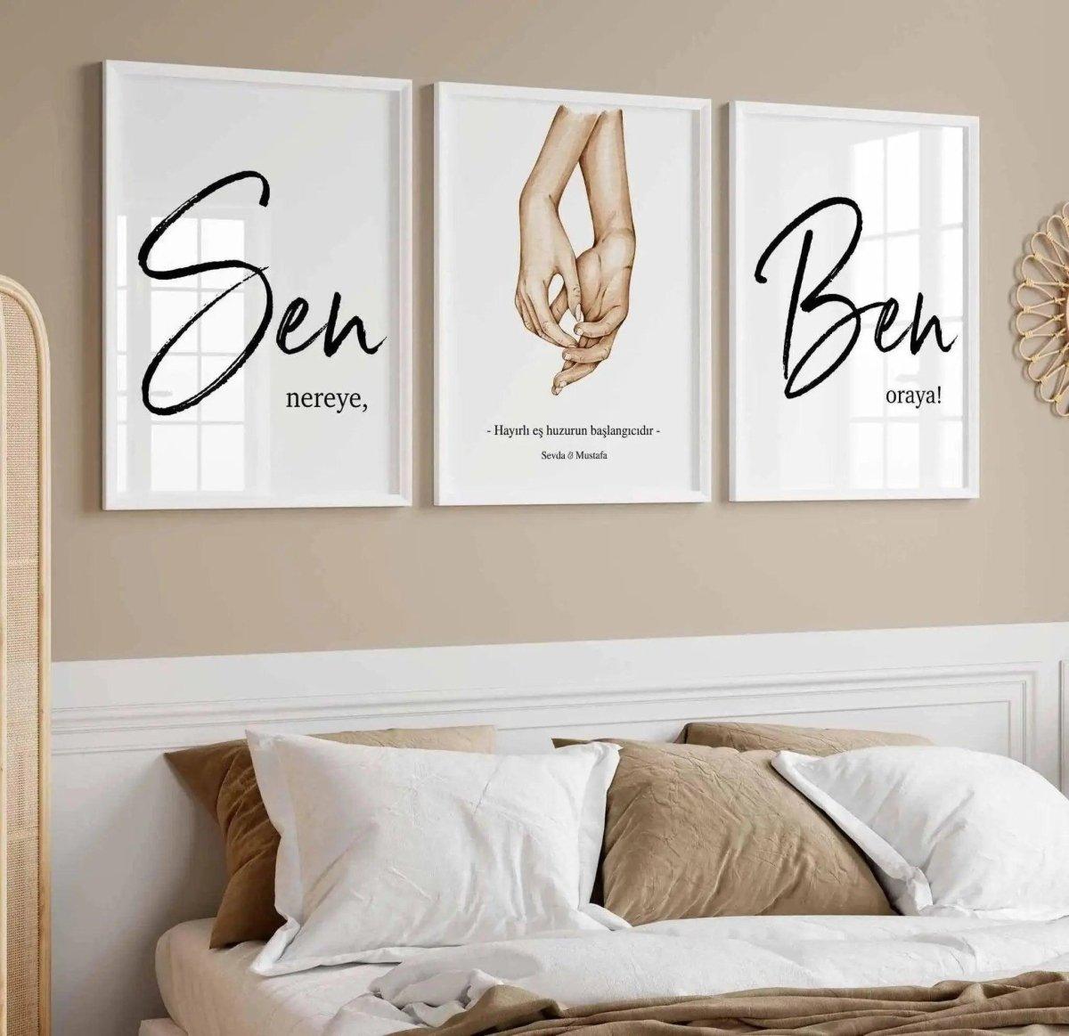 Hayirli es | Set - Gesegnete Hochzeit | Schlafzimmer Bild - Wandschmuck-Shop.de