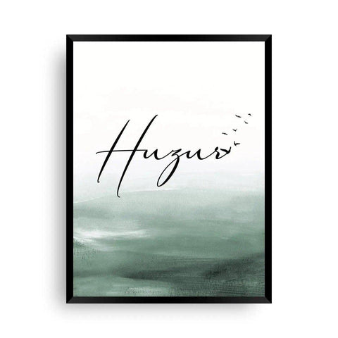 Huzur | grün mit Vögeln - Wandschmuck-Shop.de