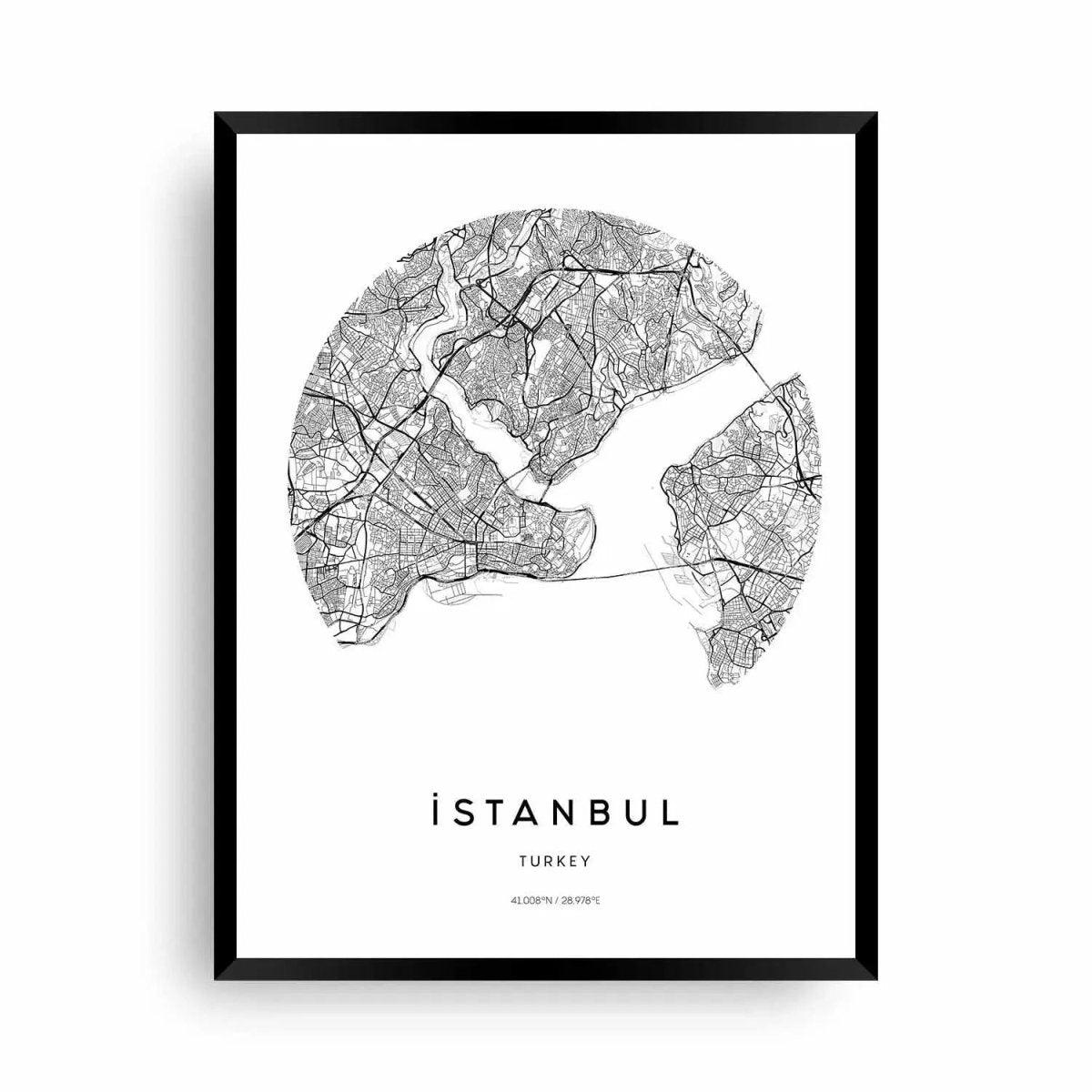 Istanbul Map | Karte von Istanbul mit islamischer Kunst - Wandschmuck-Shop.de