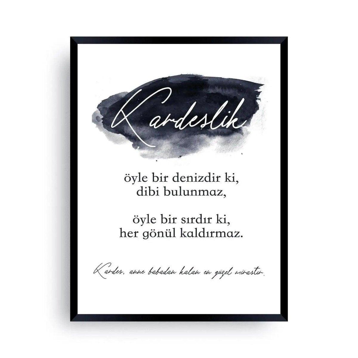 Kardes en güzel mirastir | Geschenk für Geschwister | Kardes Bild - Wandschmuck-Shop.de