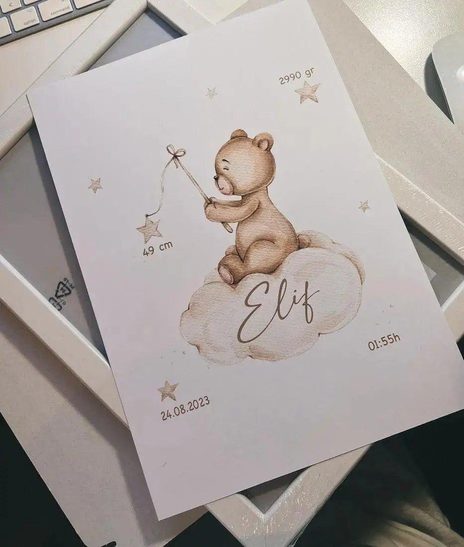 Kinderposter personalisiert | Teddy - Wandschmuck-Shop.de