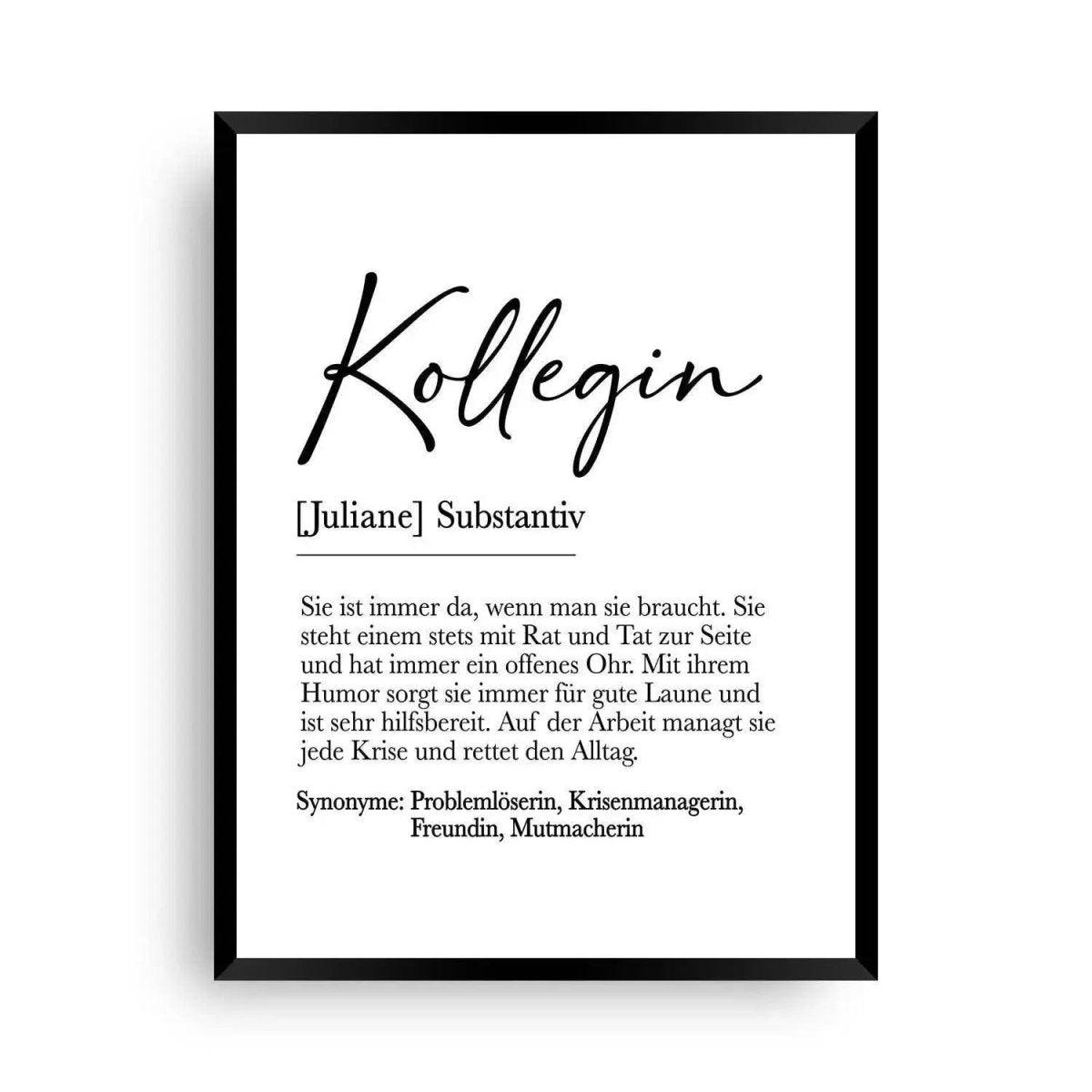 Kollegin Definition | Definitionsposter - Wandschmuck-Shop.de