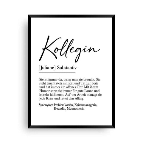 Kollegin Definition | Definitionsposter - Wandschmuck-Shop.de