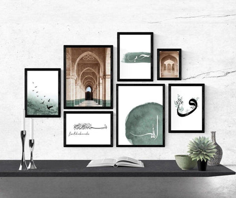 Kunstbild Komplettset | Green Orient | Bilderset islamisch - Wandschmuck-Shop.de