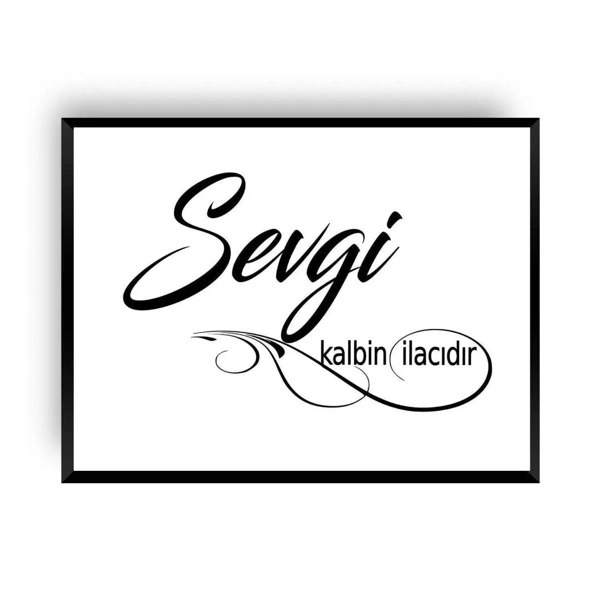 Kunstbild Sevgi kalbin ilacidir - Liebe ist die Medizin des Herzens - Wandschmuck-Shop.de