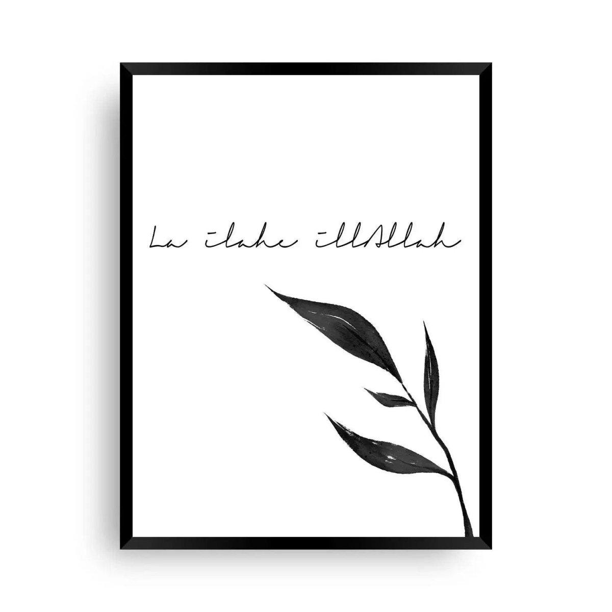 La ilahe illallah | black canva | Das islamische Glaubensbekenntnis - Wandschmuck-Shop.de