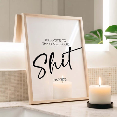 Lustige Bilder Badezimmer - Shit happens - Wandschmuck - Shop.de