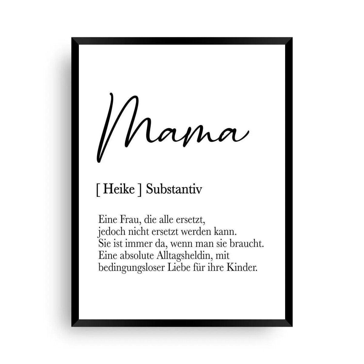 Mama Definition | Mama Geburtstag | Kunstbild Mama - Wandschmuck-Shop.de