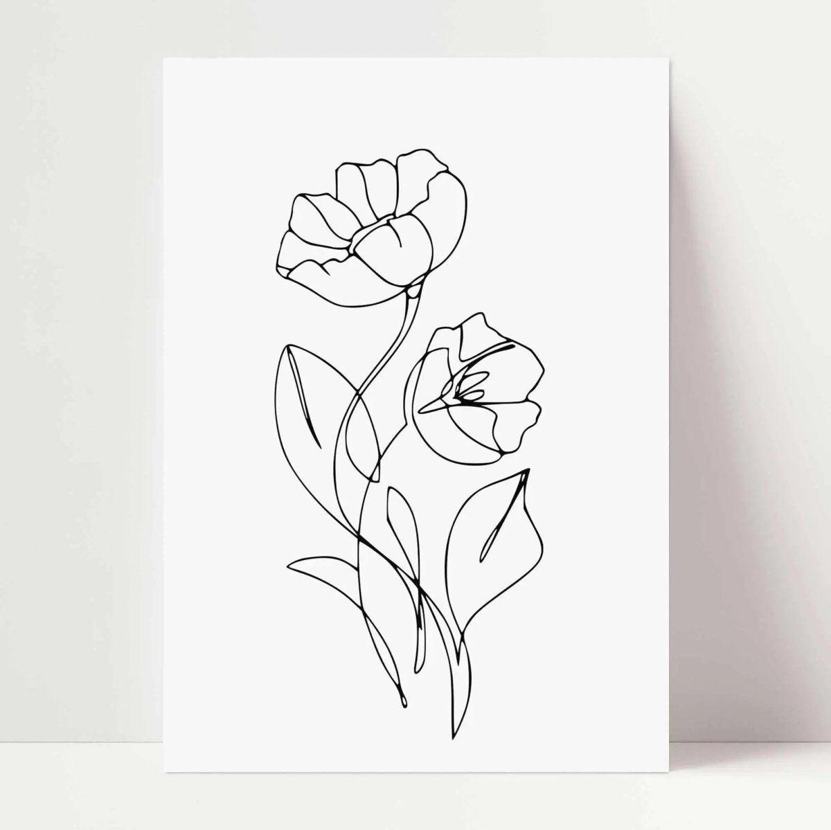 Oneline - Flower Poster - Wandschmuck-Shop.de