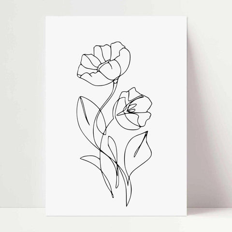 Oneline - Flower Poster - Wandschmuck-Shop.de