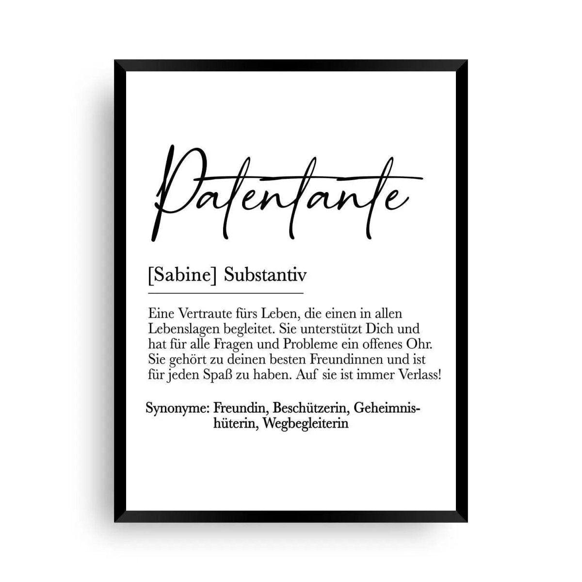 Patentante Definition | Patentante - Wandschmuck-Shop.de