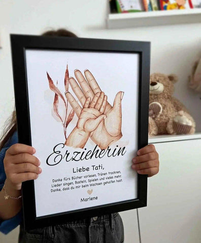 Poster Erzieherin | personalisiert | Personalisierte Erzieherin - Wandschmuck-Shop.de