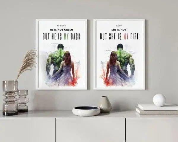 Poster Hulk für Pärchen - Liebesposter - Wandschmuck-Shop.de