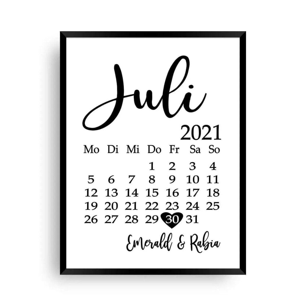 Poster Kalender | BlackBeauty (+ Geschenkfolie) | - Wandschmuck-Shop.de