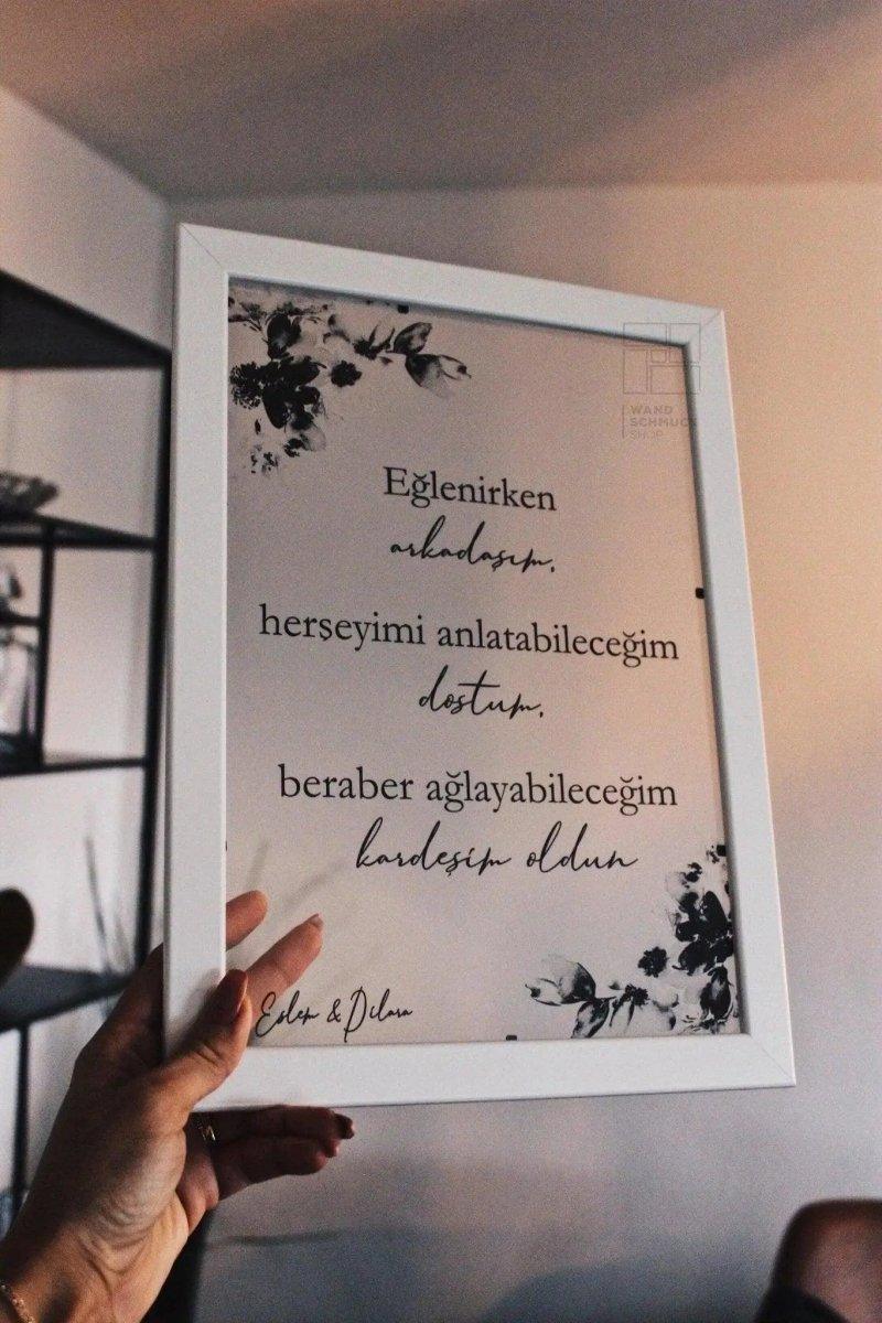 Poster kardesim oldun hediyelik als türkisches Geschenk - Wandschmuck-Shop.de