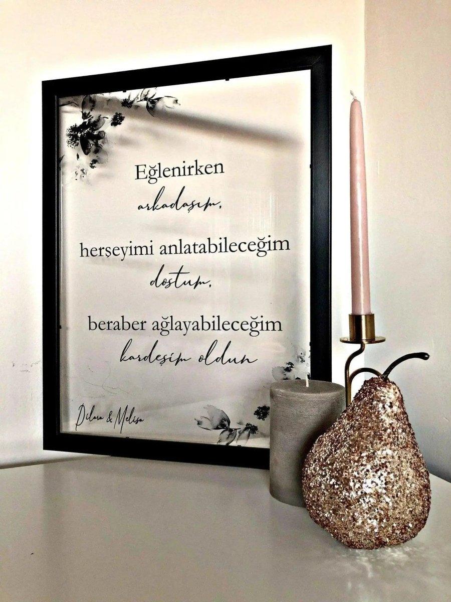 Poster kardesim oldun hediyelik als türkisches Geschenk - Wandschmuck-Shop.de