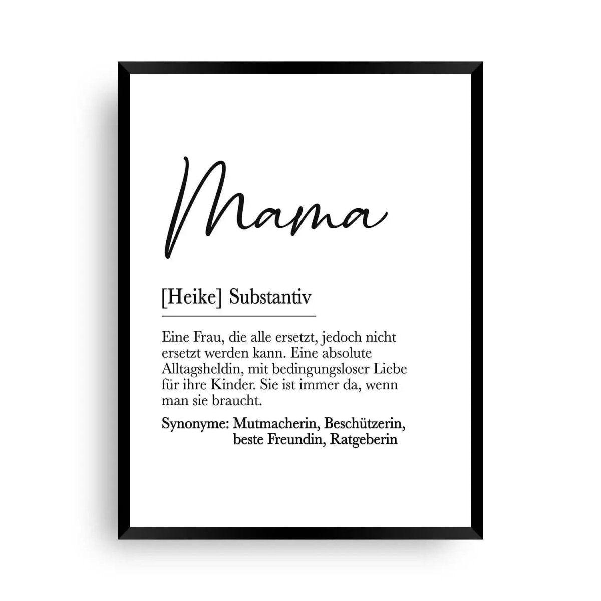 Poster Mama Definition - Wandschmuck-Shop - Wandschmuck-Shop.de